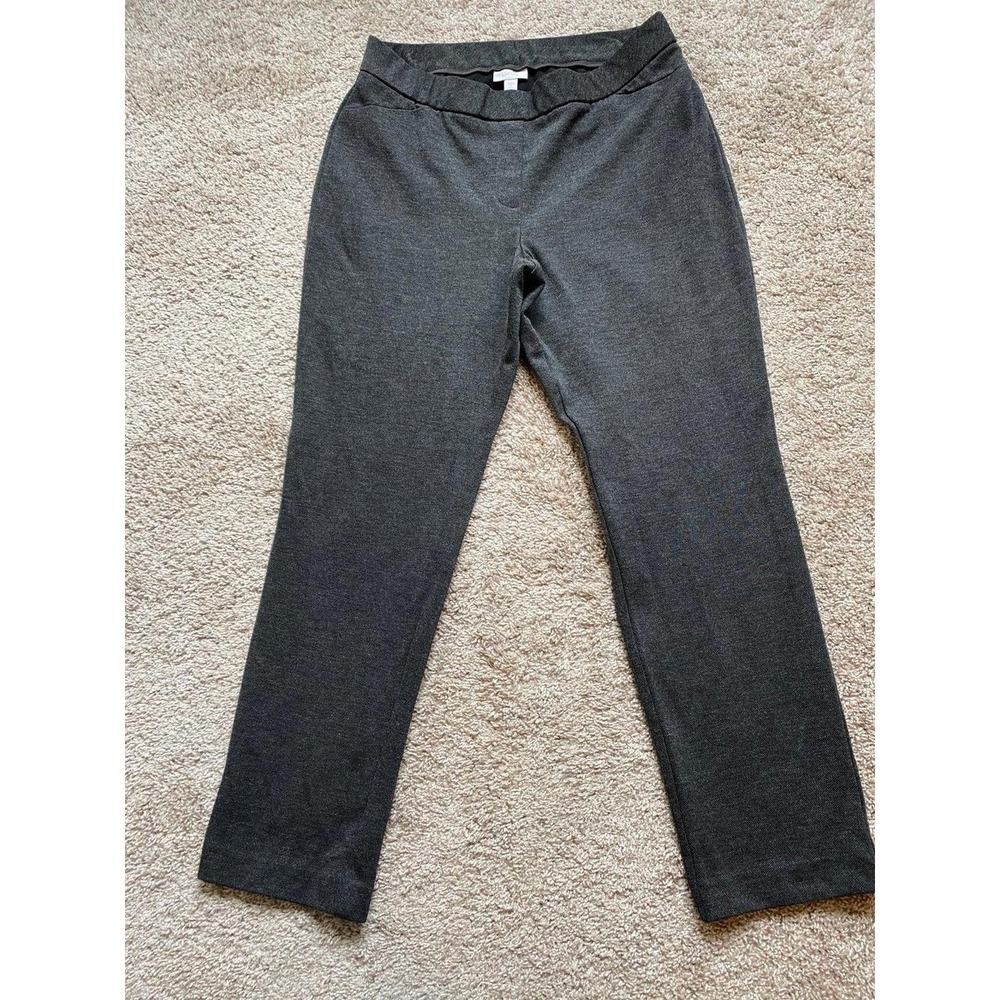 J Jill Pants Ponte Slim Leg Women Medium Petite Grey Trouser Slacks sbag